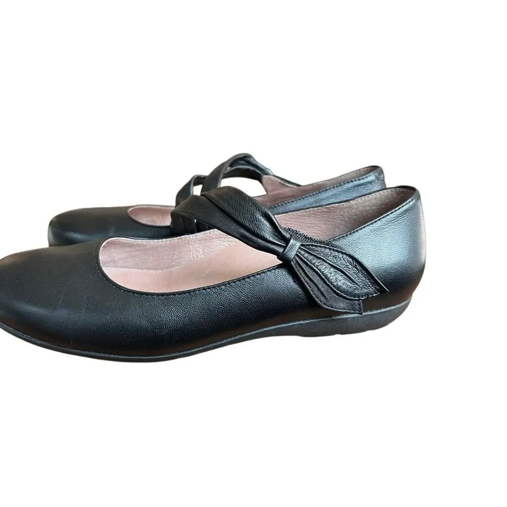 Abeo B.I.O.system Talia Mary Jane Flats Women 7.5 Black Leather Comfort